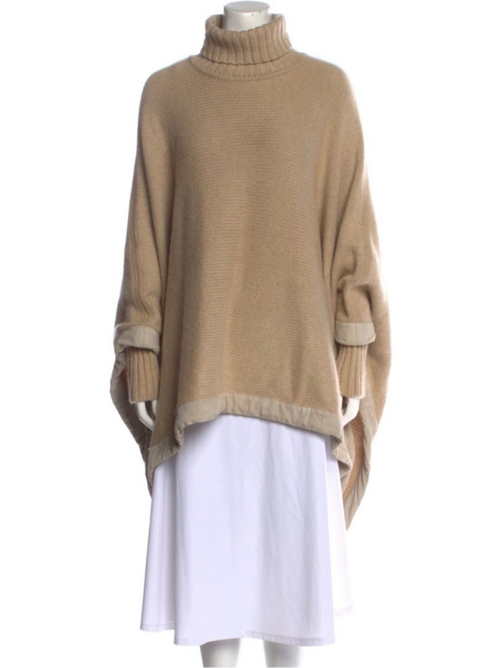Ralph Lauren Black Label Cashmere Turtleneck Oversized Poncho Sweater Sz L-XL